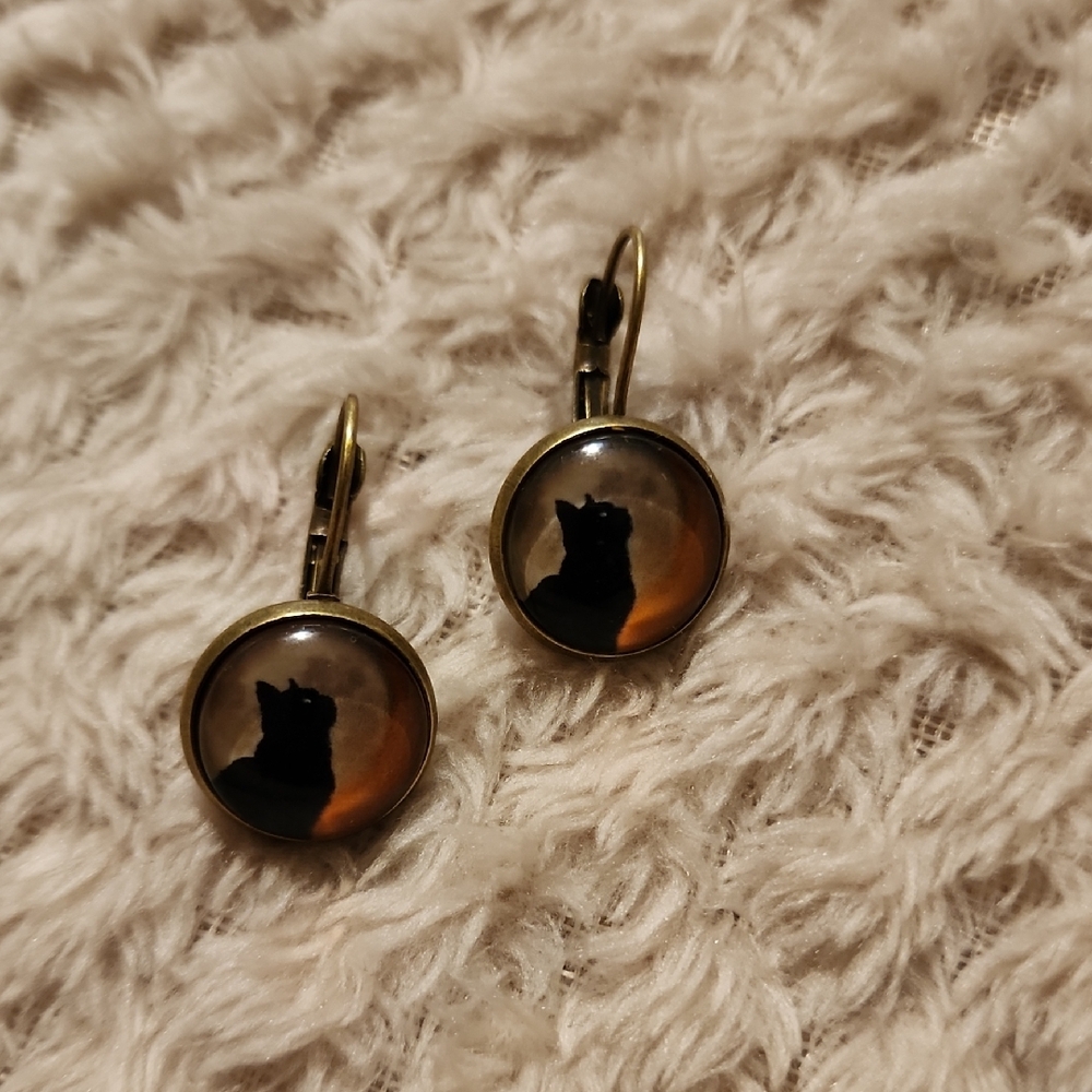 Black and Orange Cat Pendant Charms